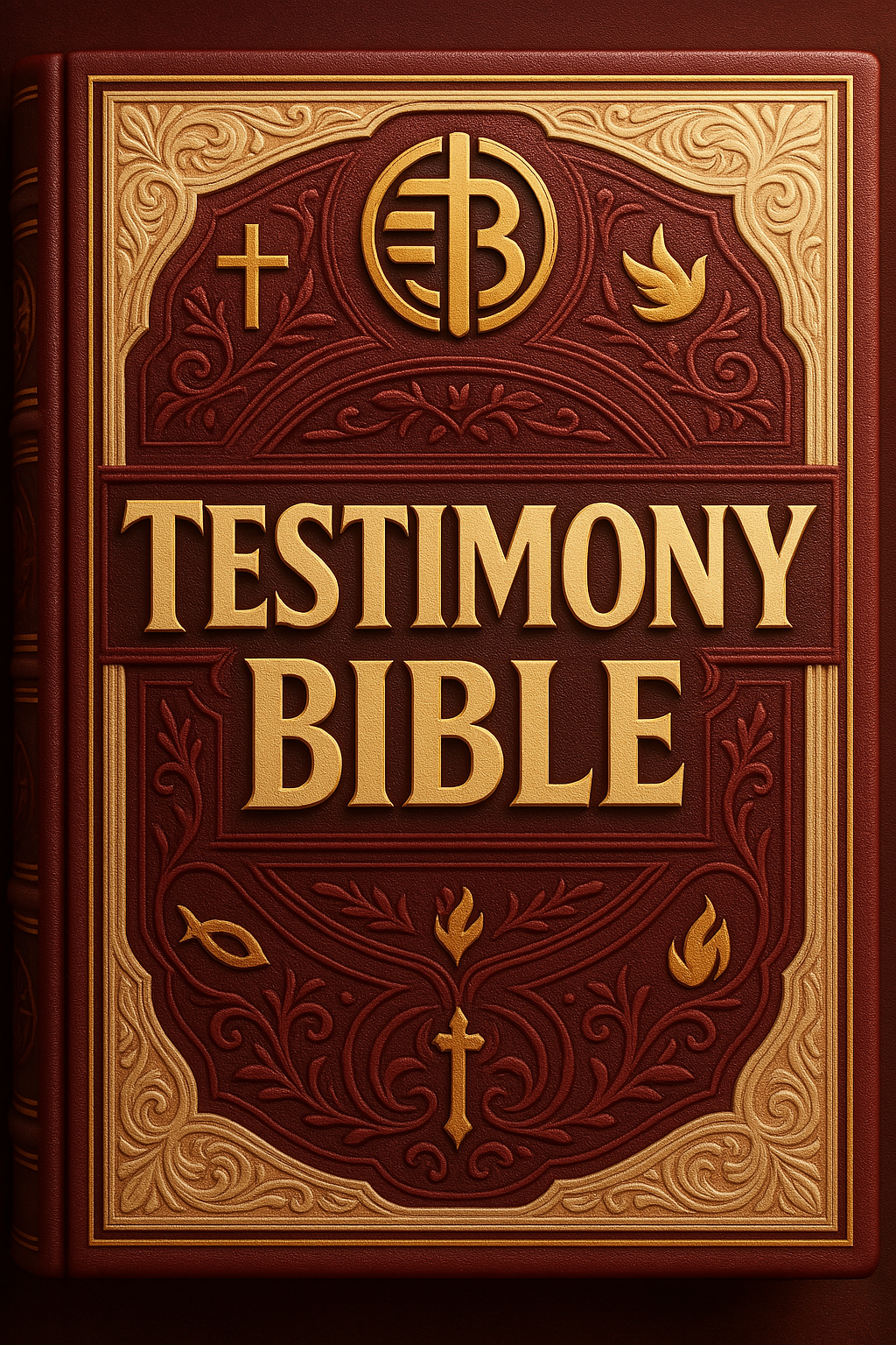 New red and gold Testimony Bible cover