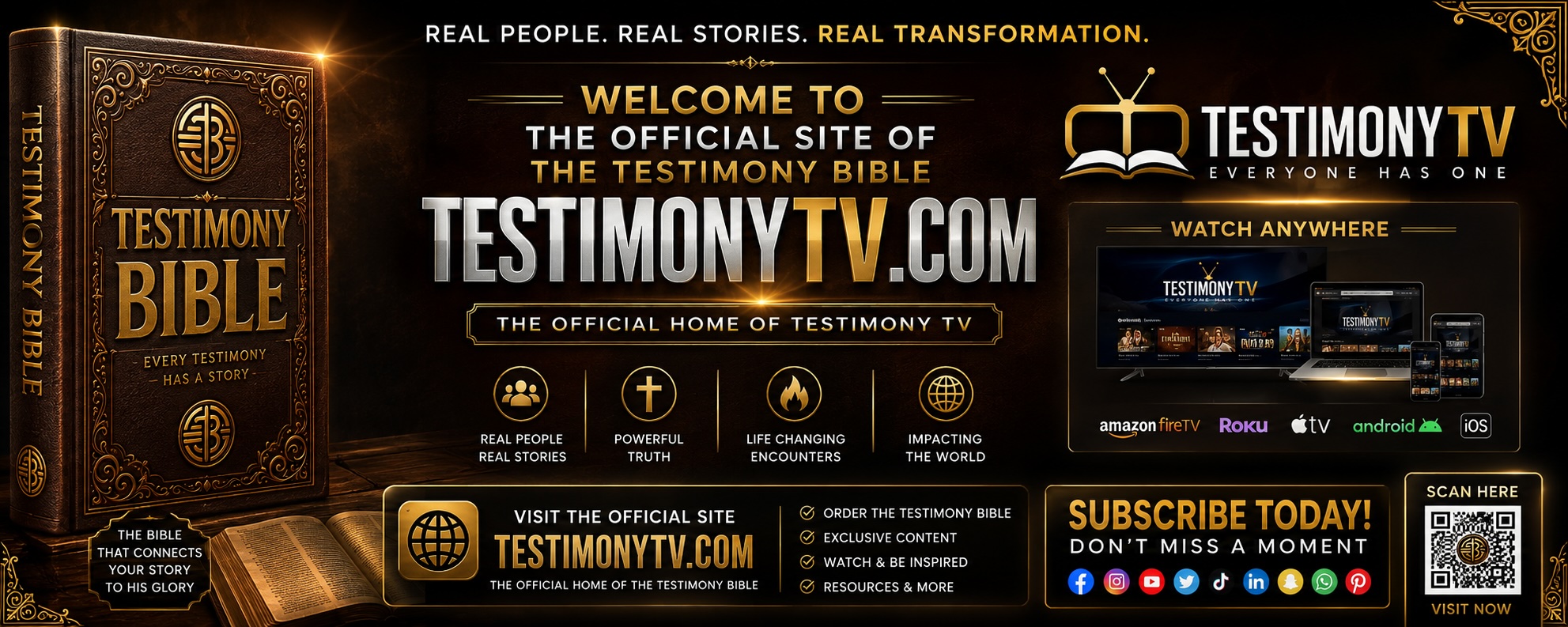 TestimonyTV and Testimony Bible promotional banner